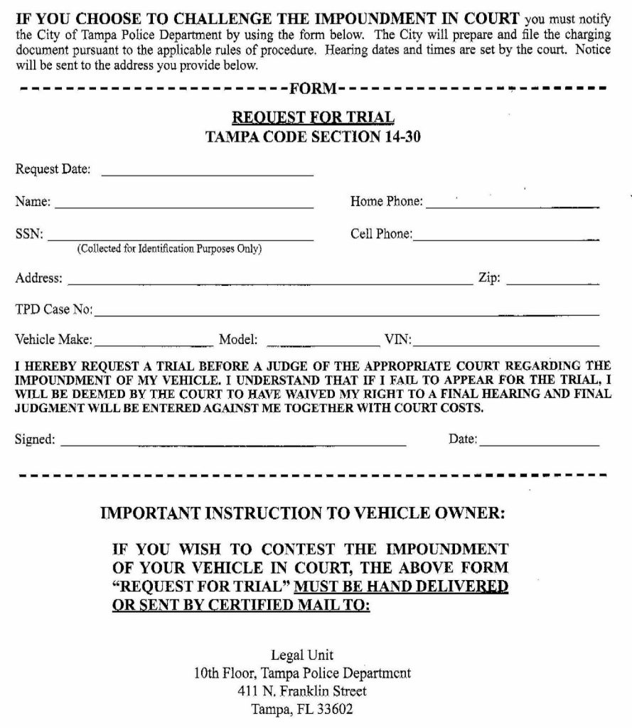 How does the Tampa Police Department Make
$500.00 when a vehicle is impounded?